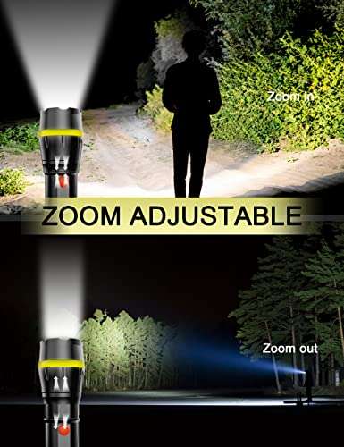 Fulighture Torches 2-Pack, 600lm High Brightness Zoomable Small Torch + batteries with voucher - Sold by Fulighture LED