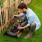 Worx Twin Pack Cordless Lawnmower and String Grass Trimmer Combo Kit Set WG927E with PowerShare Battery and Charger