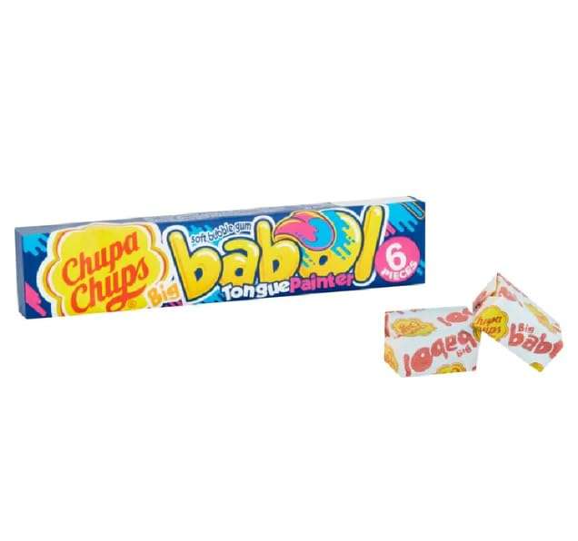 Chupa Chups Big Babol Bubble Gum - Blue Raspberry Tongue Painter (6 Gums Per Pack, 20 Packs) - £6.79 / £5.77 with Subscribe & Save + Voucher