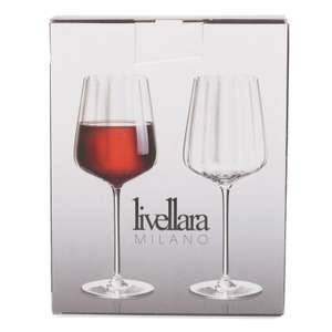 Livellara Red Wine Glasses Large Crystalline Glass Set of 2 Easy Clean 390 ml - £4.99 sold by Beldray @ eBay (UK Mainland)
