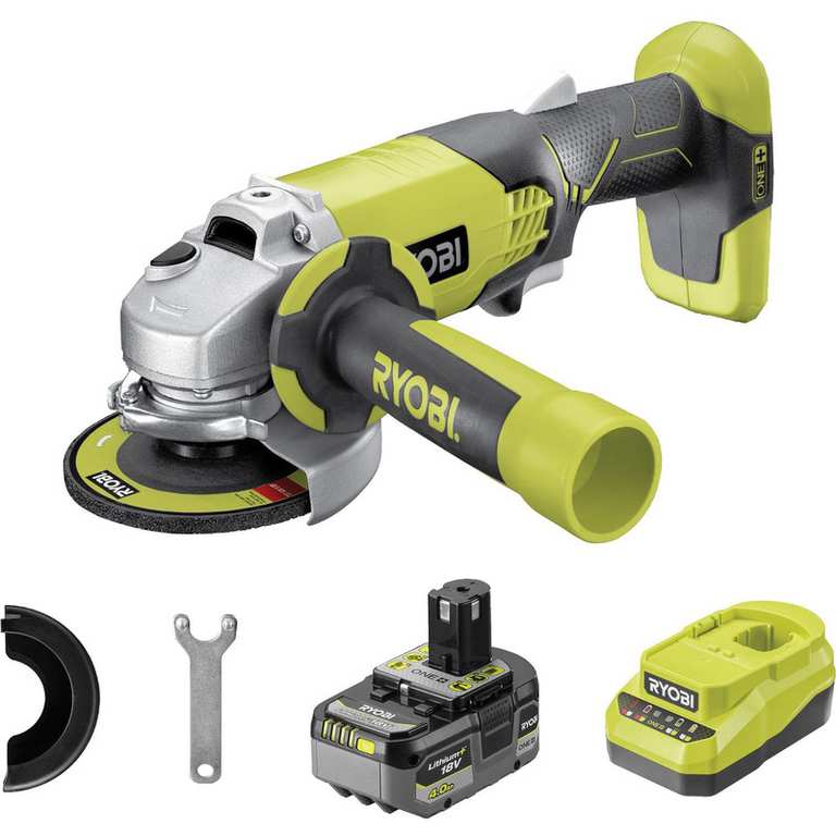 Ryobi 18V ONE+ R18AG-140GP Cordless Angle Grinder INCLUDING 4Ah battery plus charger