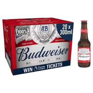 Budweiser Lager Beer Bottles 20 x 300ml - £9.99 @ Morrisons