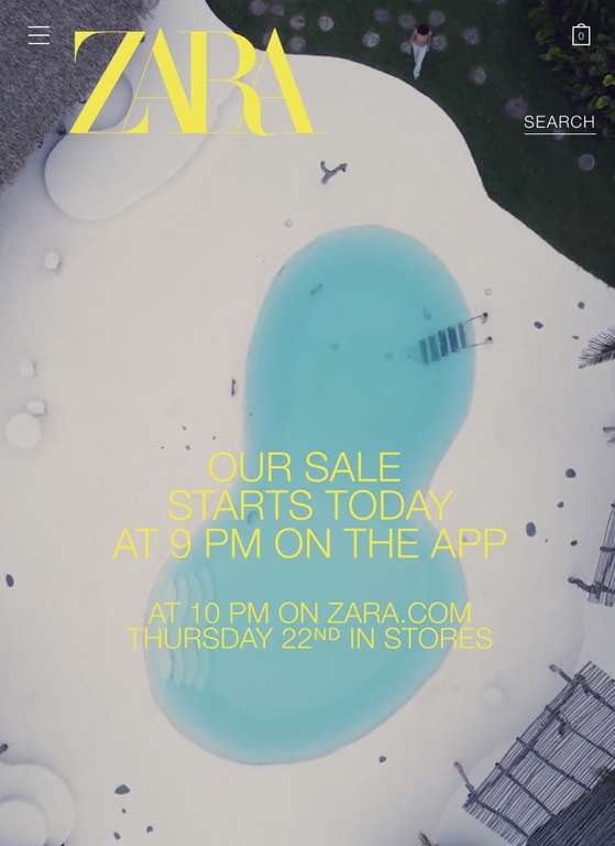 Sale via App eg Seamless Playsuit £9.99 + Free Store Collection @ Zara