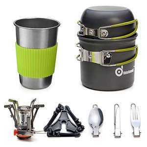Odoland Camping Cookware Kit (mini stove, pots, utensils and accessories) for £23.19 delivered @ Amazon / Aveka