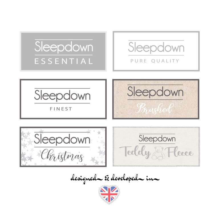 Sleepdown Double Duvet Reversible Bedding Set and Pillowcases, Cotton, Grey - Sold & Fulfilled by Sleepdown_