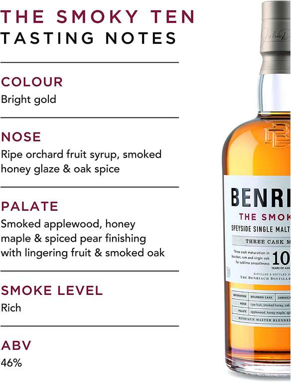 Benriach The Smoky Ten Speyside Single Malt Scotch Whisky 70cl £32 @ Waitrose