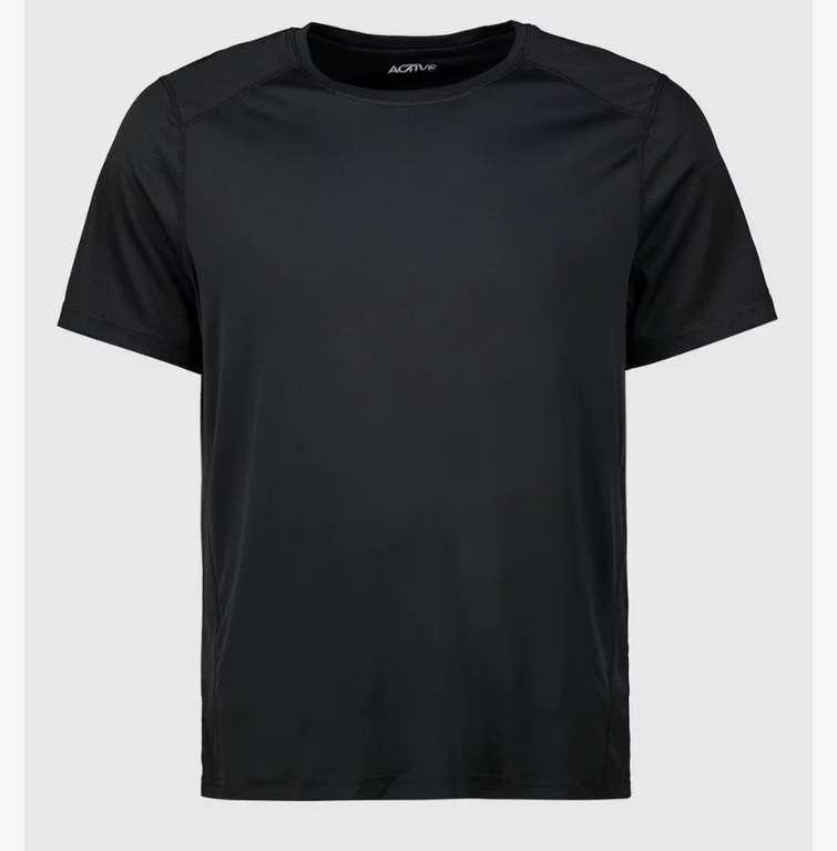 Active Black Short Sleeve T-Shirt, sizes S-XL, £3 (Free C&C) @ TU Sainsbury’s