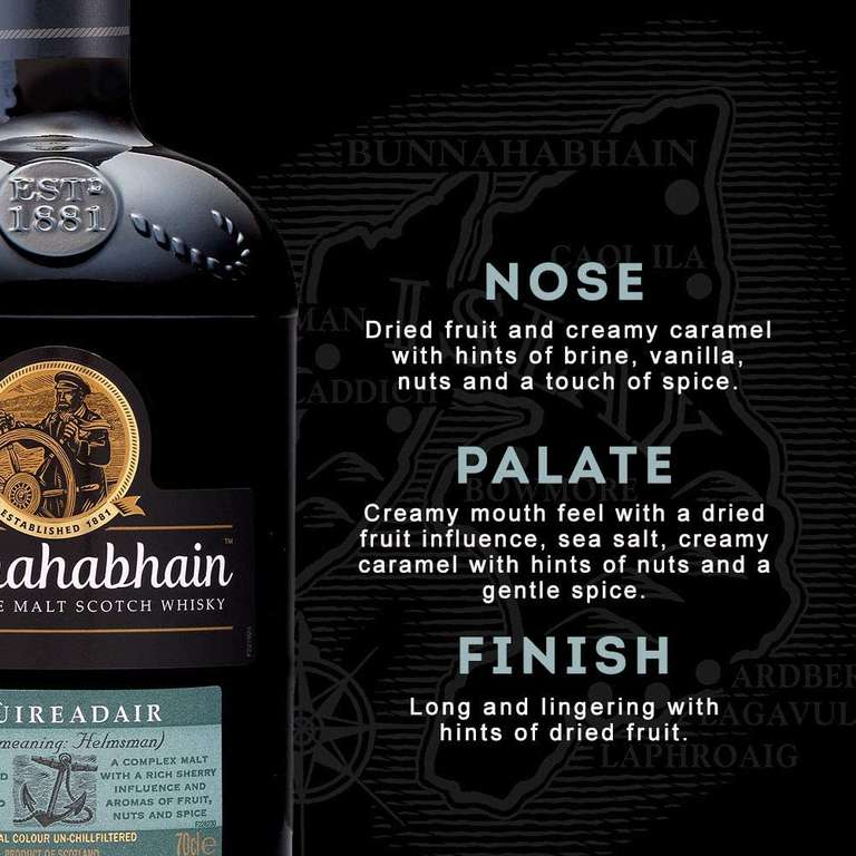 Bunnahabhain Stiuireadair Islay Single Malt Scotch Whisky 46.3% ABV 70cl - £25 / £22.50 with Subscribe and Save at checkout @ Amazon