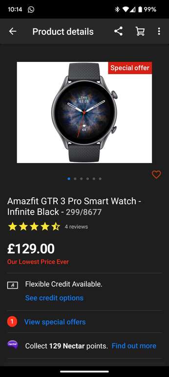 Amazfit GTR 3 Pro Smart Watch - Brown Leather £129 click and collect at Argos