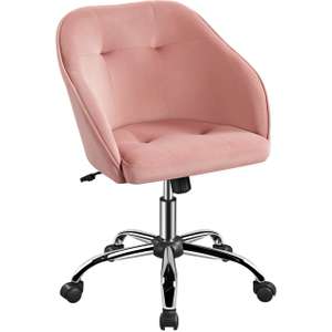 Pink Yaheetech Velvet Desk Chair with code. Sold & dispatched by Yaheetech UK