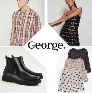 George Sale Now Up to 75% off further reductions + Extra 10% off George Redemptions & New lines added Men’s, Womens & Kids + free C&C