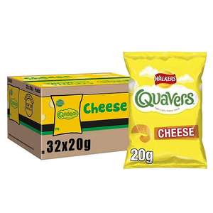 Walkers Quavers Cheese Flavour 32 x 20g - w/Code - Minimum Order £22.50 - BBE 13 Jul 2024