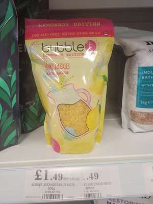 bubble T lemonade bath salts - £1.49 Home bargains Llanelli