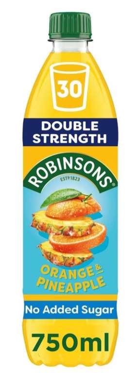 Robinsons Double Strength No Added Sugar Squash 750ml All Flavours - Clubcard Price