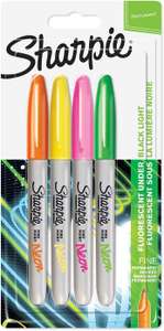 Sharpie Permanent Markers Neon Colours | 4 Count £2.50 (discount applied @ checkout - 4 packs of 4 for £5) @ Amazon