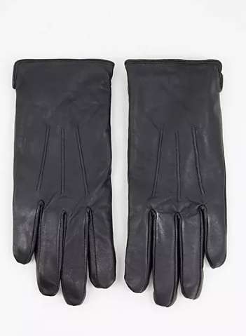 Barney's Originals real leather gloves in black Now £7.50 with Code, Free Standard Delivery with Premier, or £4.50 From ASOS