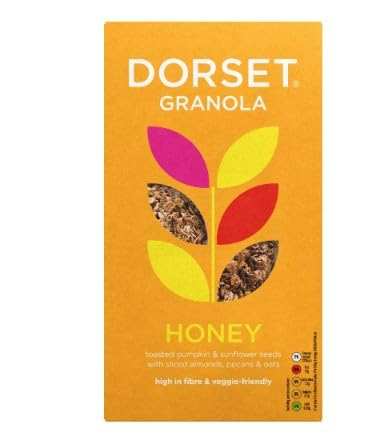 Dorset Cereals Honey Granola | Cereal | High in Fibre | Vegetarian | 5 Packs of 450 g