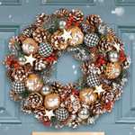 White Christmas Door Wreath White / Pink cones - £10.99 / Pink wood £13.99 - Sold by Yorkshire Interiors
