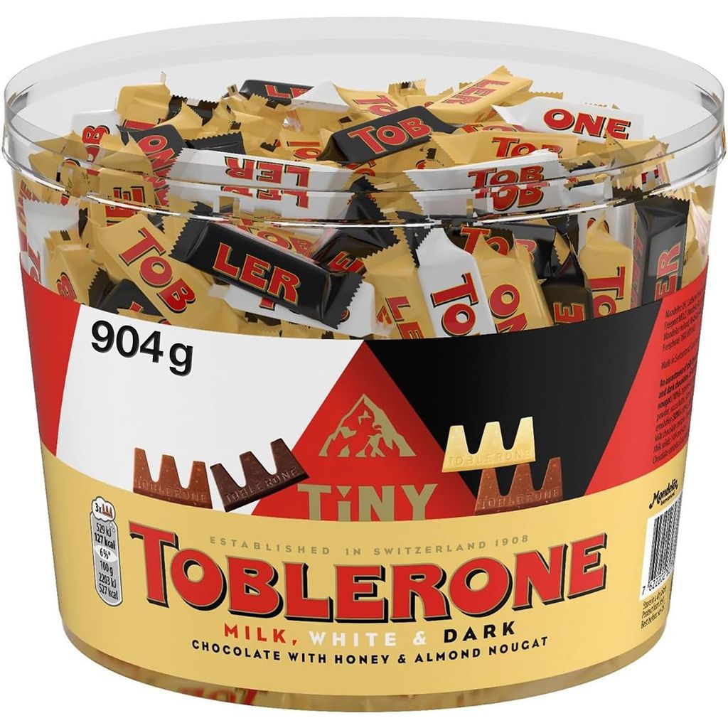 Toblerone Extra Large Tub, 113 Tiny Toblerones, 904 g, £11.74 max Subscribe & Save