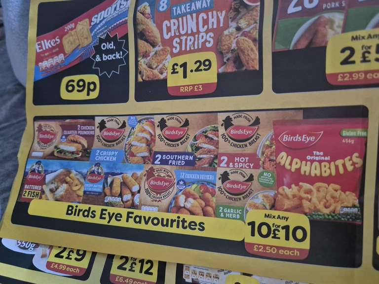 Farmfoods 10 for £10 Birds Eye favourites