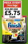 Finish Ultimate plus All in One Dishwasher Tablets Lemon, 52 Tablets