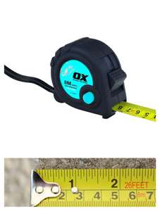 OX Trade 8m Tape Measure (Metric & Imperial) With Voucher