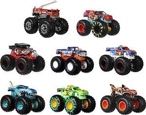 Hot Wheels Monster Trucks, 1:64 Scale Die-Cast Toy Truck and 1 Crushable Car, Giant Wheels and Stylized Deco, FYJ44