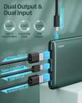 Coolreall Power Bank 10000 mAh, Slim & Light, USB-C (In & Out), 2 USB Ports Output & Micro USB Input (sold by EU-ZJD) with voucher