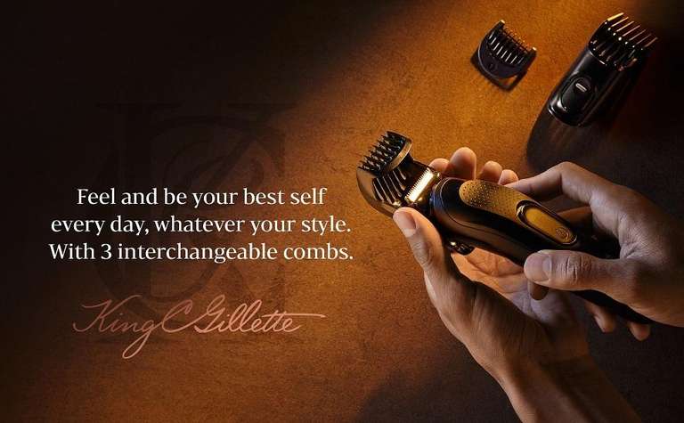 King C. Gillette Cordless Beard Trimmer Kit for Men with Lifetime Sharp Blades - £17 @ Amazon