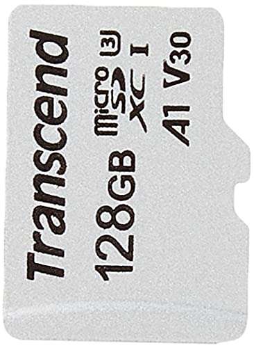 128GB - Transcend microSDXC 300S Class 10 Memory Card with up to 95/45 MB/s A1 U3 - £7.56 Sold & dispatched by Ebuyer (Mainland UK) @ Amazon
