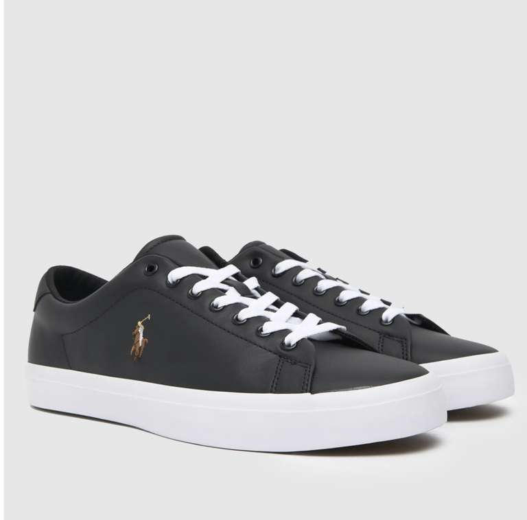 Polo Ralph Lauren Leather Longwood Trainers In Black With Pony Logo - £29.20 + £4.50 Delivery With Code @ ASOS