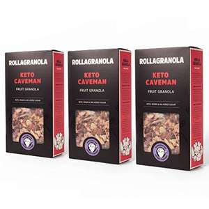 Keto Caveman Fruit Granola, Paleo, Vegan, No Added Sugar, 3x300g - BBE 07/10/22 £5.72 on amazon warehouse