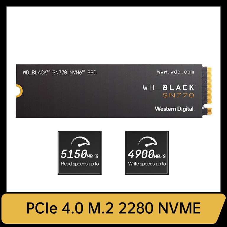 2TB Western Digital SN770 SSD NVMe Gen4 M.2 - £68.88 with voucher / £66.48 new welcome offer - Factory Direct Collected Store / AliExpress