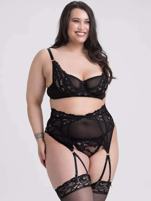 Lovehoney Plus Size Lavish Black Lace Bra Set £12 + £3.99 delivery @ Lovehoney