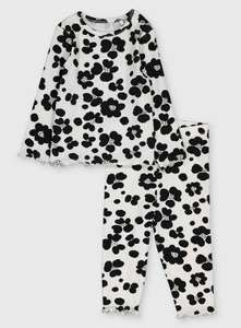 Monochrome Floral Print Pyjamas 3 to 24 months available £3 @ argos free Click & Collect