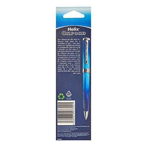 Helix Oxford Ombre Premium Ballpoint Pen - Blue /Black / Light Blue / Gold - Sold By Deal Berry FBA