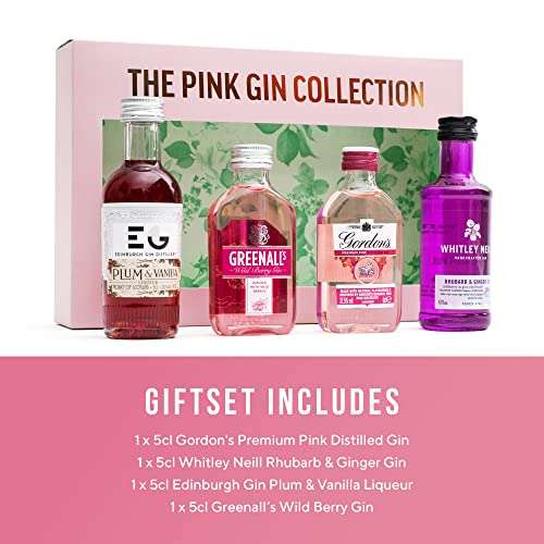Pink Gin Gift Set - Gin Gifts for Women 4x5cl - £10 @ Amazon