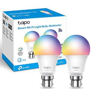 Tapo Smart Bulb, Smart Wi-Fi LED Light, B22, 60W, Energy saving, Colour-Changeable, No Hub Required Tapo L530B (2-pack), Multicolor