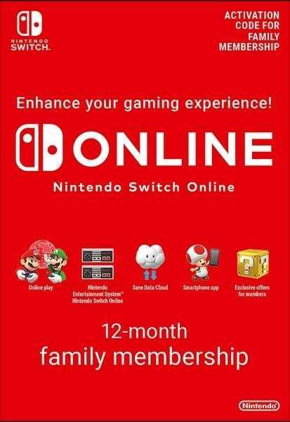 12 Months Nintendo Switch Online Family Membership (Up to 8 accounts)
