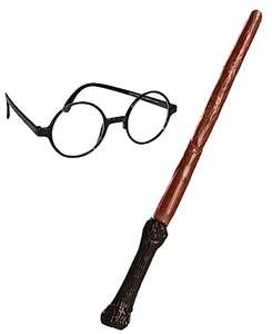 Rubie's Official Harry Potter Accessory Pack Wand and Glasses Fancy Dress Kit, Kids Fancy Dress, Brown