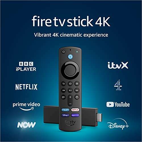 Fire TV Stick 4K with Alexa Voice Remote (includes TV controls) Now £39.99 @Amazon