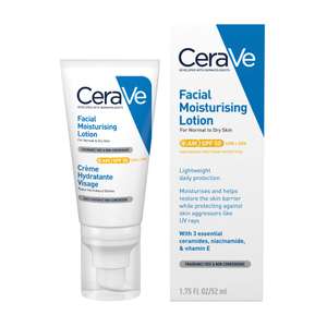 CeraVe AM Facial Moisturising Lotion SPF50 with Ceramides & Vitamin E for Normal to Dry Skin 52ml (£10.45 with S&S)