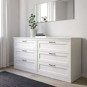 SONGESAND Chest of 6 drawers, White / MALM Chest of 6 drawers, 4 Colours - Free Click & Collect (IKEA Family Member)
