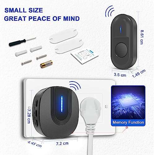 Door Bell for Home Electrical Long Range Wireless Door Bell Waterproof IP55  Ding Dong Bell with