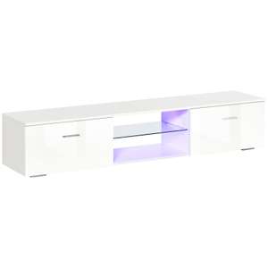 160cm 30cm High TV Stand Cabinet LED Lights Remote Control Cupboard White w/code sold by MHSTARUK (UK Mainland)