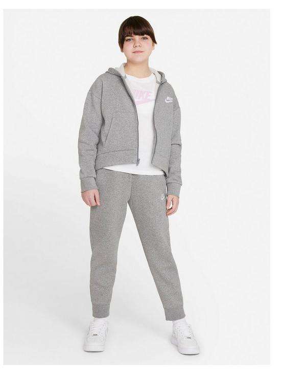 Nike Girls NSW Club Fleece Pants - Grey Heather - Size Small