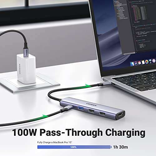 UGREEN USB C Hub, 5-in-1 USB C, 100W USB-C PD, 4K HDMI, Multiport Adapter - £11.55 Dispatches from Amazon Sold by UGREEN GROUP LIMITED UK