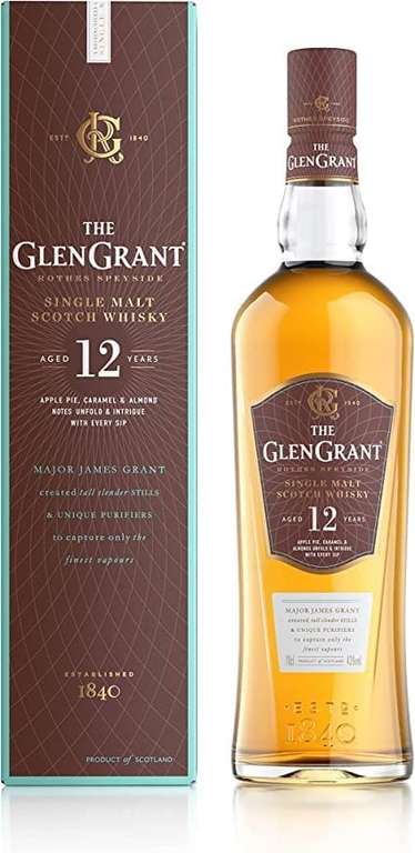 The Glen Grant 12 Year Old Speyside Single Malt Whisky 70cl 43% ABV £41.00 / £36.90 Sub & Save(£30.75 with 15% 1st S/S voucher)@Amazon