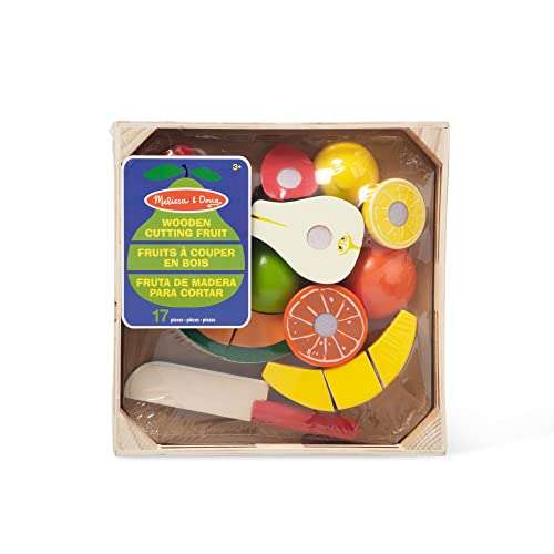 Melissa & Doug Wooden Fruit Toy Cutting Set | Kids Play Food | Kids Role Play Toys £12.99 @ Amazon