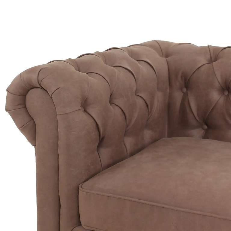 Chesterfield Faux Leather 3 Seater Sofa - Tan £300 Delivered @ Homebase